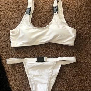 Zaful White Buckle Bikini